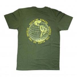 Machine Garage Across The Globe T-Shirt – Green